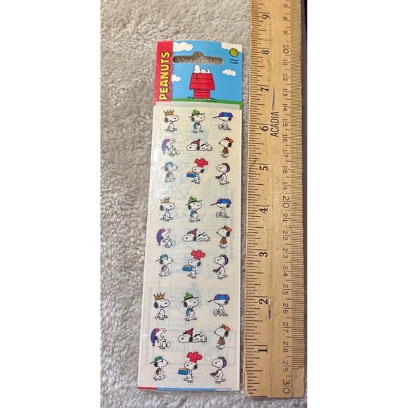 Vintage Sandylion Peanuts Snoopy Sticker Collection 1 Sheet Acid-Free 1990s - Picture 3 of 4